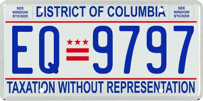DC license plate EQ9797