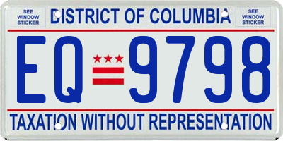 DC license plate EQ9798