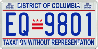 DC license plate EQ9801