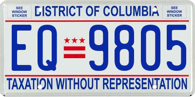 DC license plate EQ9805