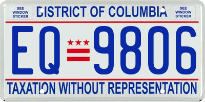 DC license plate EQ9806