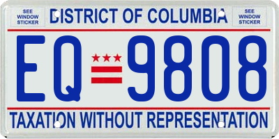DC license plate EQ9808