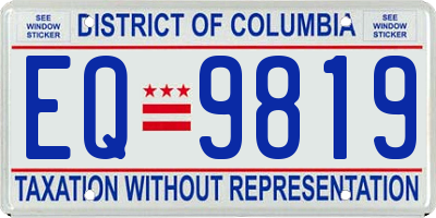 DC license plate EQ9819