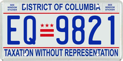 DC license plate EQ9821