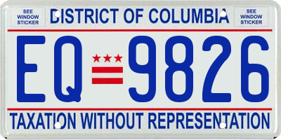 DC license plate EQ9826