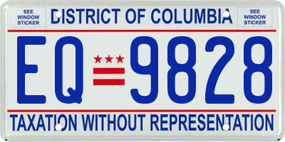 DC license plate EQ9828