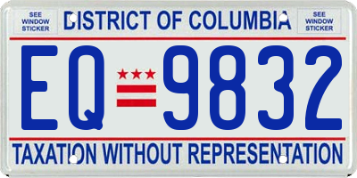 DC license plate EQ9832