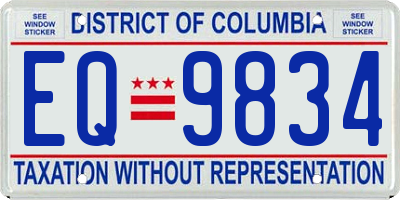 DC license plate EQ9834
