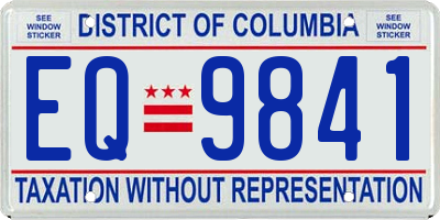 DC license plate EQ9841