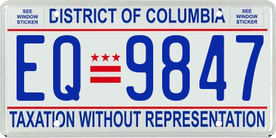 DC license plate EQ9847