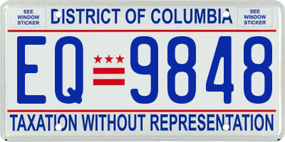 DC license plate EQ9848