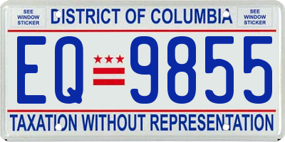 DC license plate EQ9855