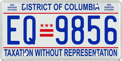 DC license plate EQ9856