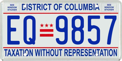 DC license plate EQ9857