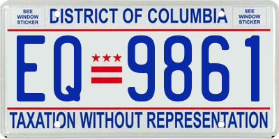 DC license plate EQ9861