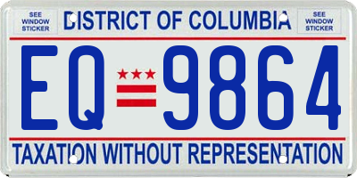 DC license plate EQ9864