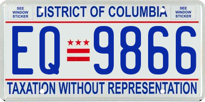 DC license plate EQ9866