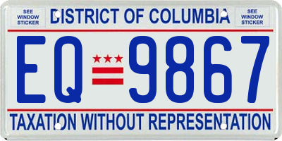 DC license plate EQ9867