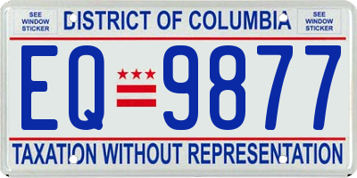 DC license plate EQ9877
