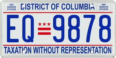 DC license plate EQ9878