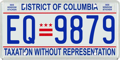DC license plate EQ9879