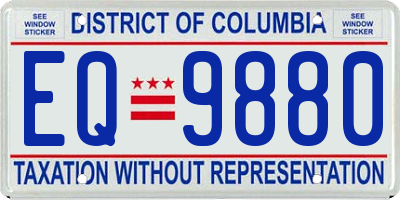 DC license plate EQ9880