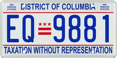 DC license plate EQ9881