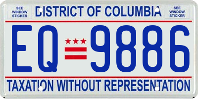 DC license plate EQ9886