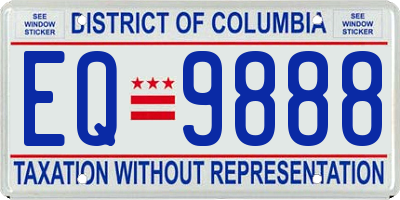 DC license plate EQ9888