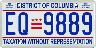 DC license plate EQ9889