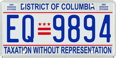 DC license plate EQ9894