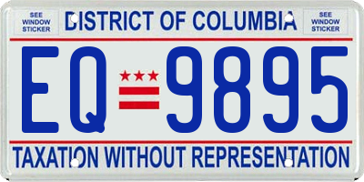 DC license plate EQ9895