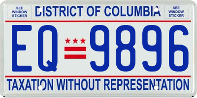 DC license plate EQ9896