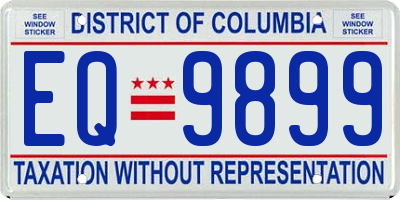 DC license plate EQ9899