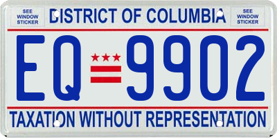 DC license plate EQ9902
