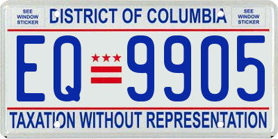 DC license plate EQ9905