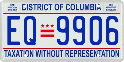 DC license plate EQ9906
