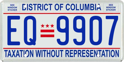 DC license plate EQ9907