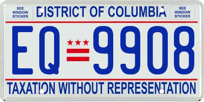 DC license plate EQ9908