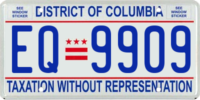 DC license plate EQ9909