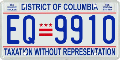 DC license plate EQ9910
