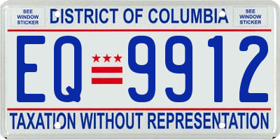 DC license plate EQ9912