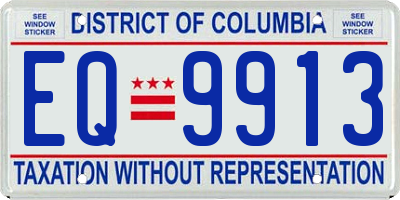 DC license plate EQ9913