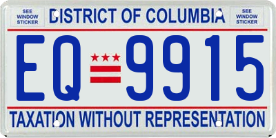 DC license plate EQ9915