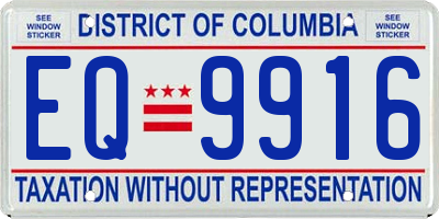 DC license plate EQ9916