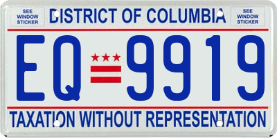DC license plate EQ9919
