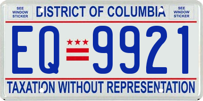 DC license plate EQ9921