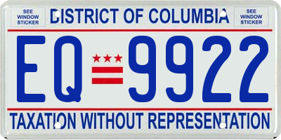 DC license plate EQ9922