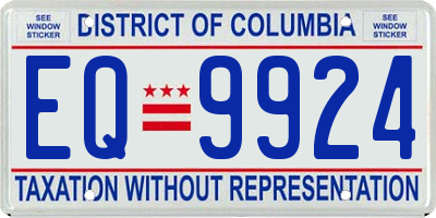 DC license plate EQ9924