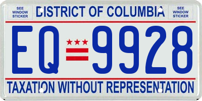DC license plate EQ9928